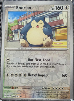 Snorlax 136/167 Reverse Holo Twilight Masquerade TWM NM/M Pokemon TCG - Image 1