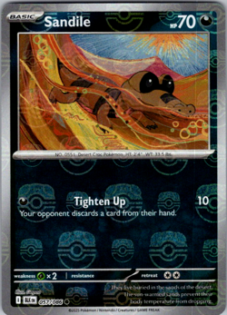 Pokemon TCG - Sandile 057/086 57 - Masterball Reverse Holo - Black Bolt - NM - Image 1