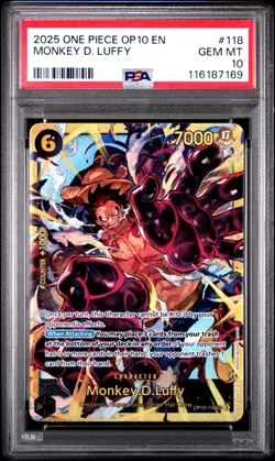 2025 One Piece Op10 Monkey D Luffy Op10-118 Secret PSA 10 Gem Mint - Image 1