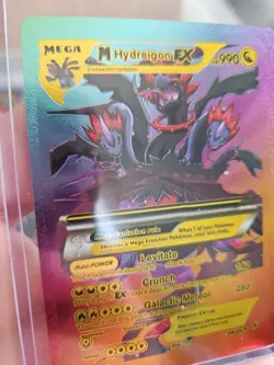 M Hydreigon EX Rainbow Foil Fan Art Vinyl Collector Pokemon Card - Image 3