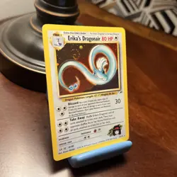 SWIRL Erika's Dragonair 4/132 Holo Gym Heroes Vintage Pokemon Card - Image 3