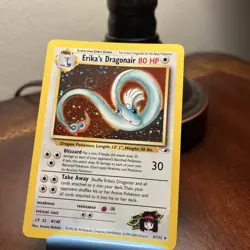 SWIRL Erika's Dragonair 4/132 Holo Gym Heroes Vintage Pokemon Card - Image 4