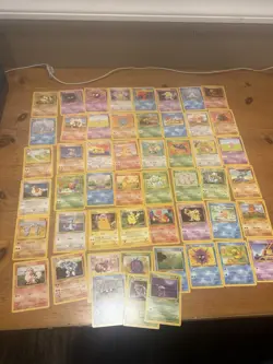 Pokemon Card Bulk Lot 51 UNIQUE Cards, Vintage WOTC LP/MP/NM Fossil Jungle Base - Image 1