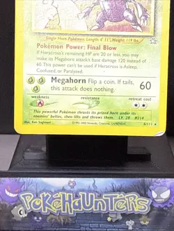 Pokemon Card Heracross 6/111 Neo Genesis Set Holo Rare Played - Image 3