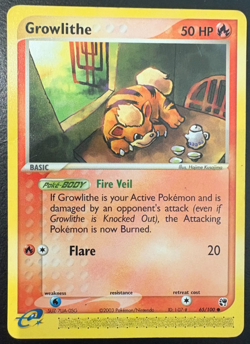 Growlithe 65/100 Ex Sandstorm Pokemon Card LP ** - Image 1