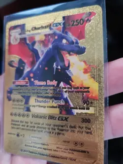 Shining Charizard GX Gold Foil Fan Art Vinyl Textured Collector Pokemon Card - Image 5