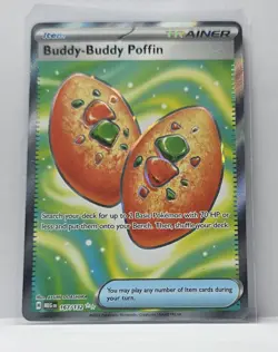 2025 Pokemon Mega Evolution BUDDY BUDDY POFFIN 167/132 Full Art Trainer Card - Image 1