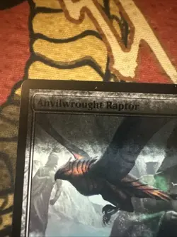 Mtg Magic Theros Anvilwrought Raptor Black Ink Misprint Error Streak Card - Image 2