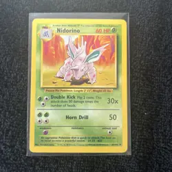 Vintage Pokemon Card - Nidorino 037/102 Base Set - Uncommon - Image 1