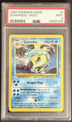 Pokemon Gyarados TCG Base Set Holo Rare Card 6/102 PSA 9 - Image 1