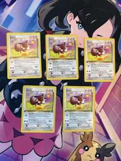 💥 Eevee 51/64 Jungle 1st Edition LOT of 10! Stamp Pokemon 1999 Vintage Card - Image 2