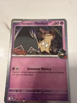 Team Rocket’s Mimikyu 087/182 Stamped Holo Destined Rivals Pokemon Card - Image 2