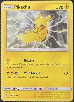 Pikachu 66/236 Sm-Cosmic Eclipse Regular - Pokemon Card - Image 1