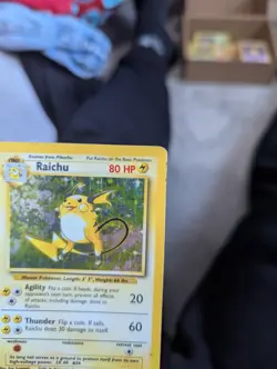 Raichu 14/102 Pokemon Card TCG Based Set Unlimited Holo Rare - Image 2