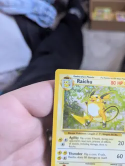 Raichu 14/102 Pokemon Card TCG Based Set Unlimited Holo Rare - Image 5