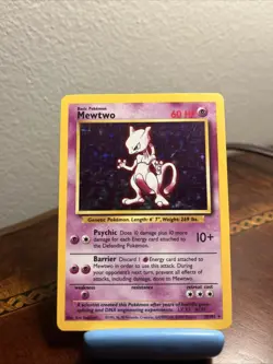1999 Pokemon Base Set Mewtwo Holo Rare Card 10/102 - Raw Ungraded - Very Good - Image 1