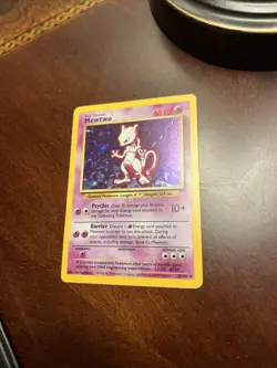 1999 Pokemon Base Set Mewtwo Holo Rare Card 10/102 - Raw Ungraded - Very Good - Image 4