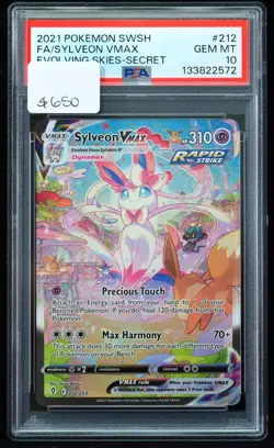2021 Sylveon VMAX #212 Evolving Skies PSA 10 Pokemon Card - Image 1