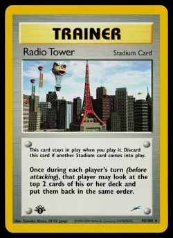 Pokemon Card - Radio Tower Neo Destiny 95/105 Rare 1st Edition - Image 1