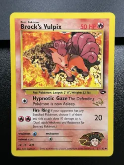 BROCK'S VULPIX W Stamp Pokemon Card - WOTC Promo - Gym Challenge - 37/132 LP (C) - Image 2