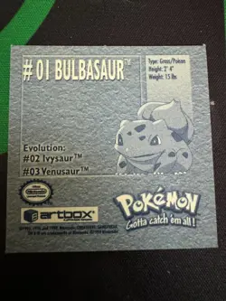 Mix And Match You Choose - Pokemon artbox series 1 stickers 1999 nintendo - Image 3