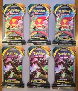Pokemon Darkness Ablaze Sleeved Booster Packs X6 - Image 1