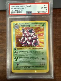 1999 POKEMON Shadowless BASE SET 1ST EDITION #11 NIDOKING HOLO PSA 6 - Image 1