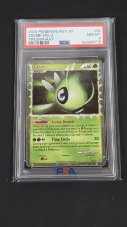 PSA 8 Celebi Prime 92/102 Triumphant Ultra Rare Pokemon 2010 - Image 1