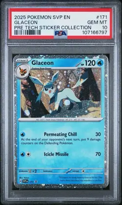 Black Star Promo Prismatic Evolutions Tech Sticker Collection 171 Glaceon PSA 10 - Image 1