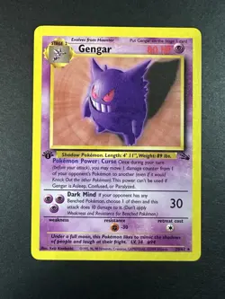 Pokemon TCG Gengar First Edition Non Holo Fossil Set 20/62 1999 Vintage Rare - Image 2