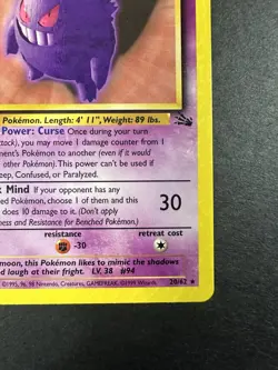 Pokemon TCG Gengar First Edition Non Holo Fossil Set 20/62 1999 Vintage Rare - Image 5
