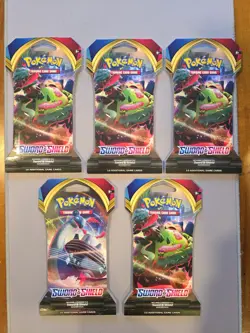 Pokemon Sword And Shield Sleeved Booster Packs X5 - Image 1