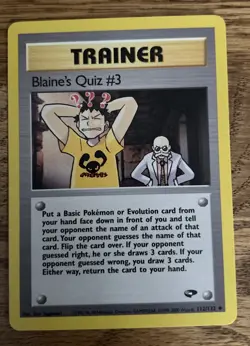 Pokemon Blaine's Quiz #3 112/132 Gym Challenge Regular - Image 1