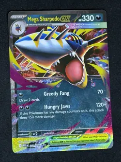 Mega Sharpedo ex 061/094 Double Rare Phantasmal Flames Pokemon NM - Image 1
