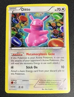 LP Pokemon 2015 XY Black Star Promo Ditto Holo XY40 - Image 1