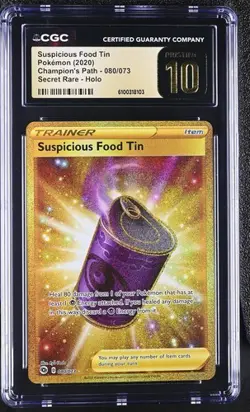 Suspicious Food Tin *CGC PRISTINE 10* Secret Rare *#80* Champions Path * Pokemon - Image 1