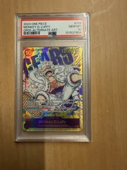 One Piece Monkey D. Luffy Alt Art OP05-119 SEC PSA 10 Gem Mint English Gear 5 - Image 1