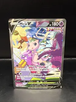 Pokemon Mew v Holo Alternative Art Ultra Rare TCG Fusion Strike Card 251/264 - Image 1