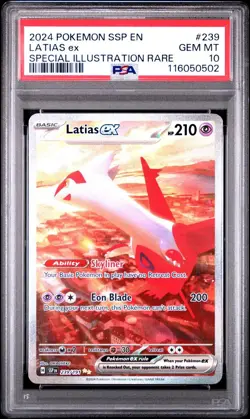 PSA 10 Latias ex SIR Surging Sparks 239/191 Pokemon Card Holo 2024 SSP EN FA - Image 1