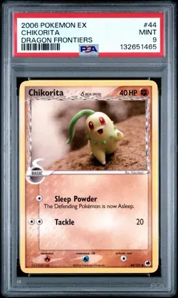 2006 Pokemon EX Dragon Frontiers #44 Chikorita Non Holo PSA 9 Card MINT NEW CERT - Image 1