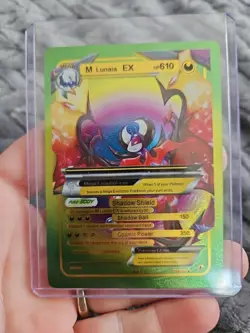 M Lunaia EX Rainbow Foil Fan Art Vinyl Collector Pokemon Card - Image 1