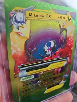 M Lunaia EX Rainbow Foil Fan Art Vinyl Collector Pokemon Card - Image 3