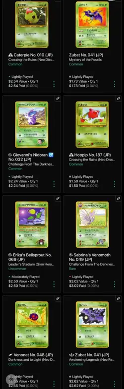 Lot of 38 Vintage Japanese Pokemon Pocket Monster Grass Type Cards LP to MP - Image 4