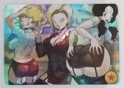 Android #18 + Videl DRAGON BALL Silver Anime ACG Waifu Holo Card - Image 1