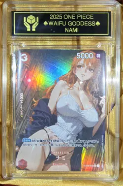 NAMI One Piece Anime Waifu Goddess CUSTOM CARD Gold/Black label - Image 1