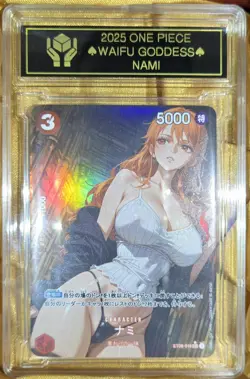NAMI One Piece Anime Waifu Goddess CUSTOM CARD Gold/Black label - Image 3