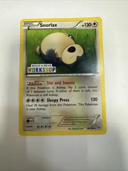 Pokemon TCG: SNORLAX 80/106 build-a-bear workshop promo card DAMAGED ng11312 - Image 5