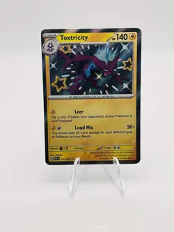 Pokemon TCG Toxtricity 141/091 Paldean Fates Shiny Holo Rare Card Mint - Image 1