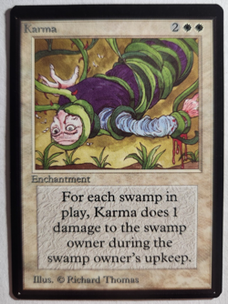 MTG -- 1993 - Beta - Karma - Unplayed - Image 1