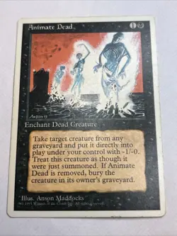 Animate Dead MTG Core Set 4th Edition Regular MP - Image 1